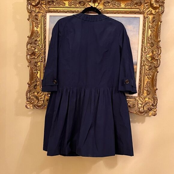 EEUC Women's Burberry London Jacket Trench Coat Dress Navy Blue US Size 8 - Picture 2 of 7